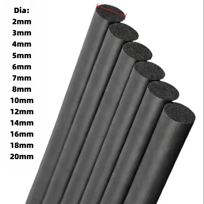 EPDM Sealing Strip 2/4/6/8/10/12/14/16/18/20mm Rubber Foam Sponge Cord Bar Car Door Sound Proofing Window Dustproof Seal Gaskets