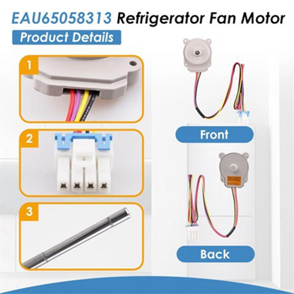 Replacement Refrigerator Fan Motor — DC12V — EAU65058313 / EAU63103001 / AP7178307 / PS16662420 / DC12V-T33C Reference