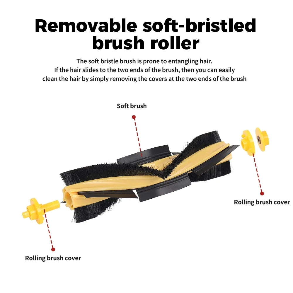 Main Roller Brush For Ecovacs OZMO 920 950 T5 T8 T8 Max T8 AIVI T9 N7 N8 Pro Yeedi 2 Hybrid Deep Clean Spare Accessories