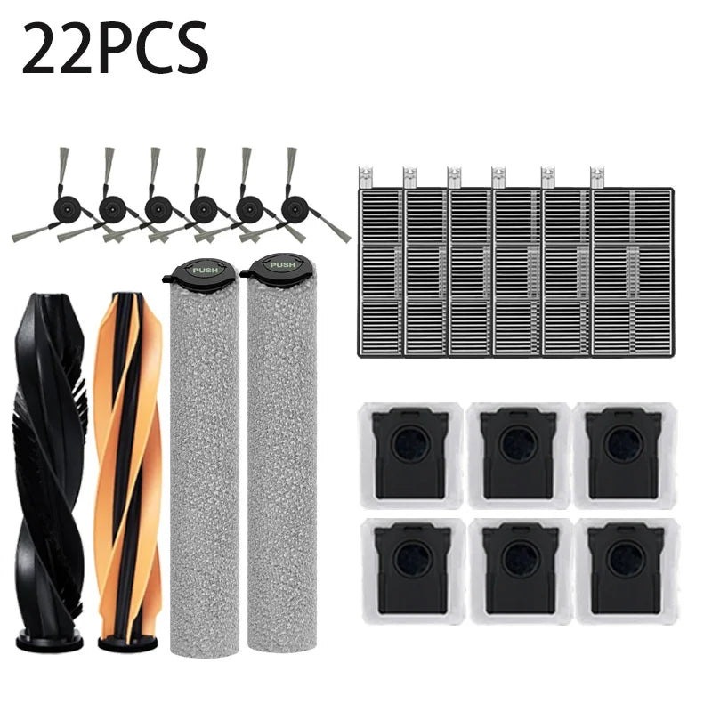 For MOVA Z60 Ultra/Pro Roller Complete Replacement Accessories Parts Main Side Brush Filter HEPA Roller Mop Cloth Bag.