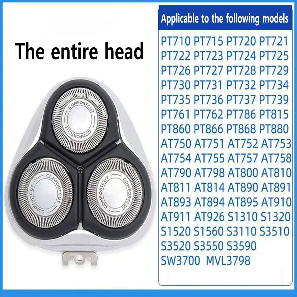 HQ64 Replacement Shaver Head Compatible with Philips AT750 AT890 PT860 PT866 AT798 PT721 PT722 PT720 PT725 Razor Blade