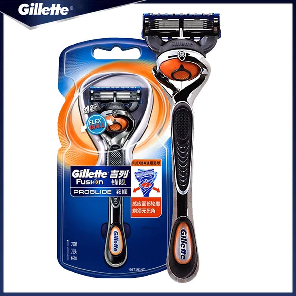 Gillette Fusion 5 Proglide Manual Razor Safety Shaving Razor Flexball Rotating Razor Head FlexBall Handle With Lubracation Strip