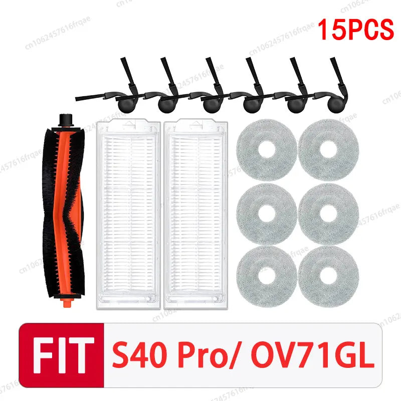 Compatible with Xiaomi S40 PRO / OV71GL Robot Vacuum Cleaner Accessories Main Side Brush Mop Cloth Filter Dust Bag Replacement Spare Parts