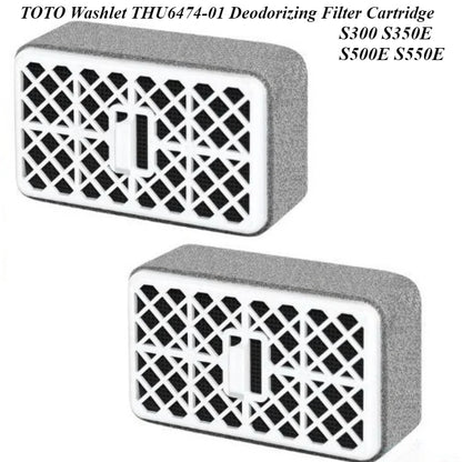 TOTO Washlet THU6474-01 Deodorizing Filter Cartridge – Compatible with S300, S350E, S500E, S550E Smart Bidet Toilet Seats 2Pack