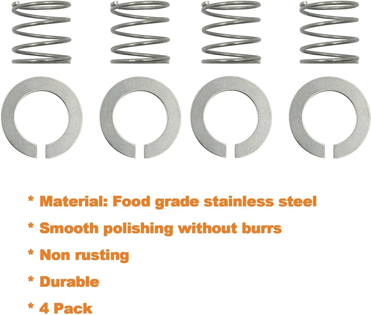 2024 Stainless Steel Spring and Washer 4 Pack Compatible with Kitchenaid Stand Mixer 3.5/4/5/6/7/8Qt Kitchen Aid Mixers Accessories