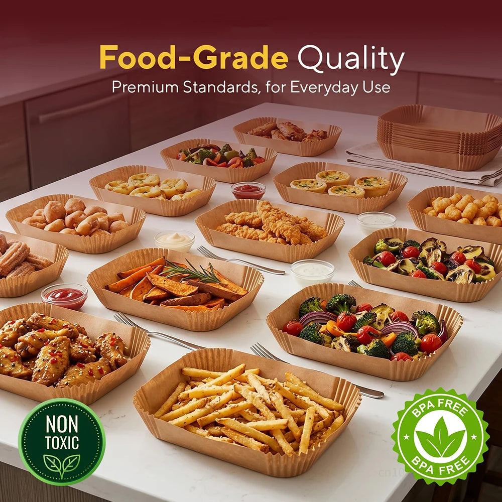 Air Fryer Paper Liners for Ninja Foodi Smart XL Grill Disposable Parchment Liners, Fits FG551, DG551 & IG551, Heat Safe to 428°F