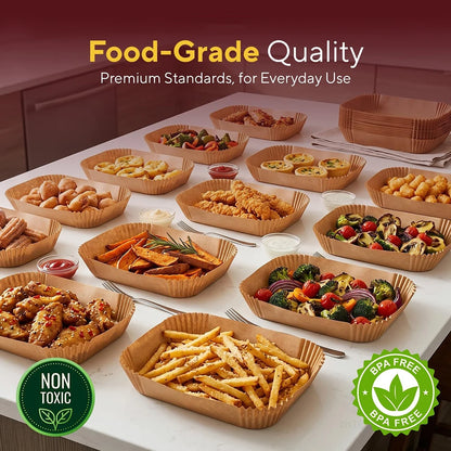 Air Fryer Paper Liners for Ninja Foodi Smart XL Grill Disposable Parchment Liners, Fits FG551, DG551 & IG551, Heat Safe to 428°F