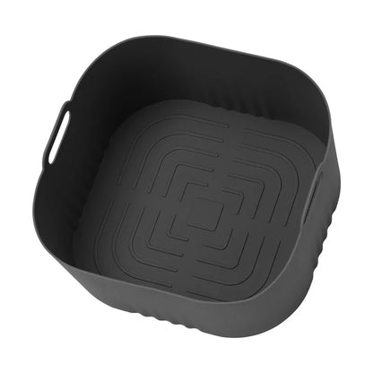17.5cm/6.9in Silicone Air Fryer Oven Baking Plate Pizza Fried Chicken Silicone Basket Reusable Air Fryer Liner Kitchen Accessory