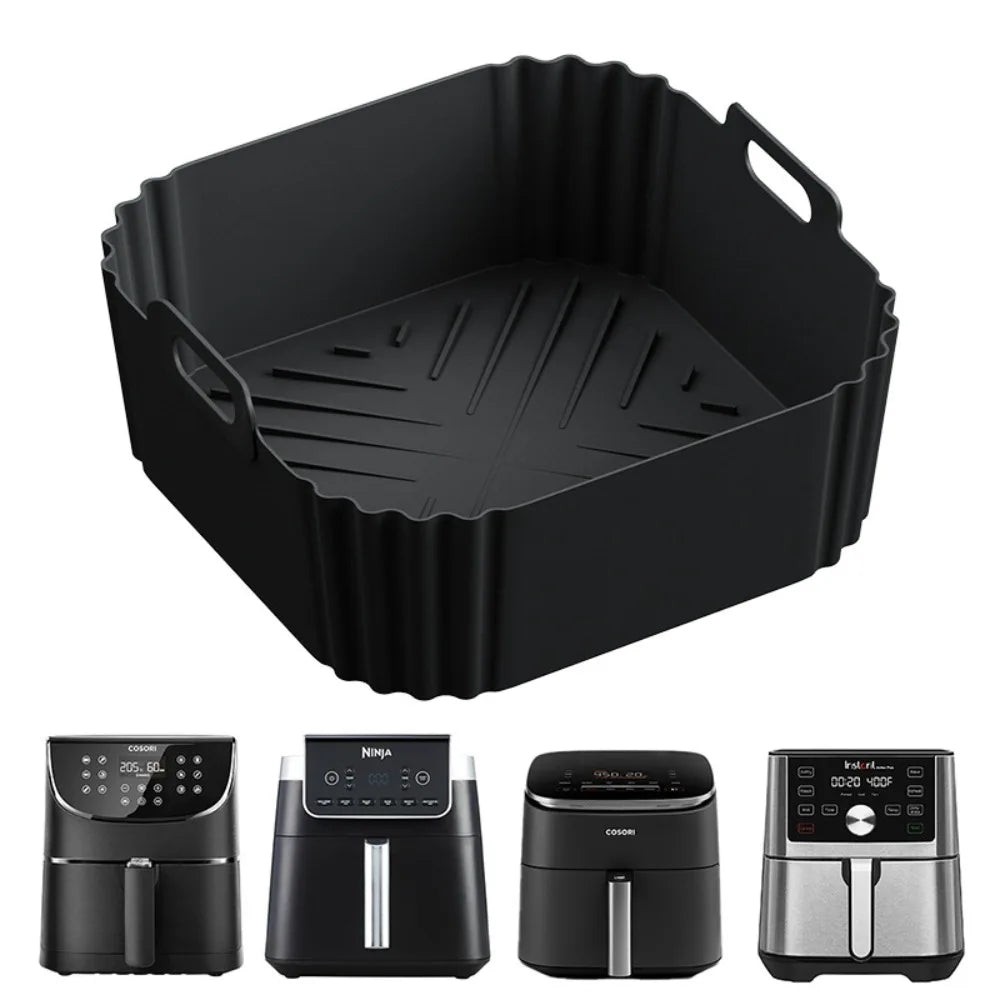 22.5cm Silicone Air Fryer Liners Reusable Non-Stick Basket for Ninja AF181 AF180 AF141 AF140 Other 5-8QT Air Fryer Accessories