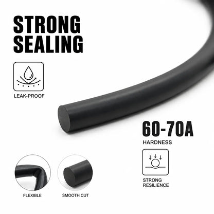 10/5/2M Black FKM Sealing Strip Diameter 1.5~10mm / sealing strip for hydraulic equipment