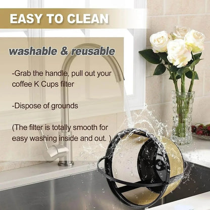 Reusable Coffee Filter Basket Mesh Nylon Stainless Steel Tea Coffee Filter Screen with Handle Coffee Machine Filter