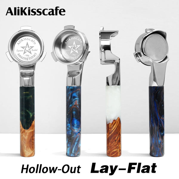 AliKisscafe Coffee Bottomless Portafilter 58mm 54mm 51mm Lay Flat for E61 Delonghi Breville Espresso Accessories Barista Tools