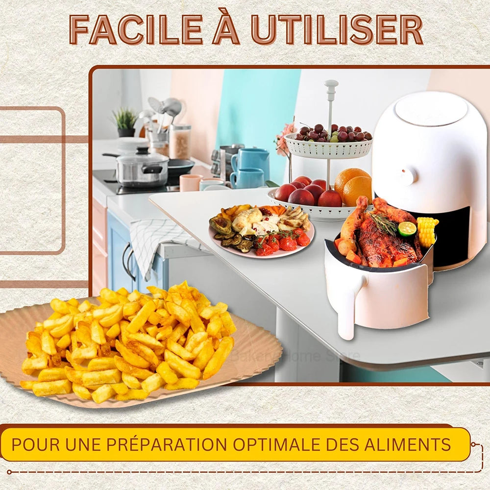 Disposable Air Fryer Baking Parchment Liners Perforated Parchment Paper for Cosori Ninja Air Fryer Accessories Steamer Oven