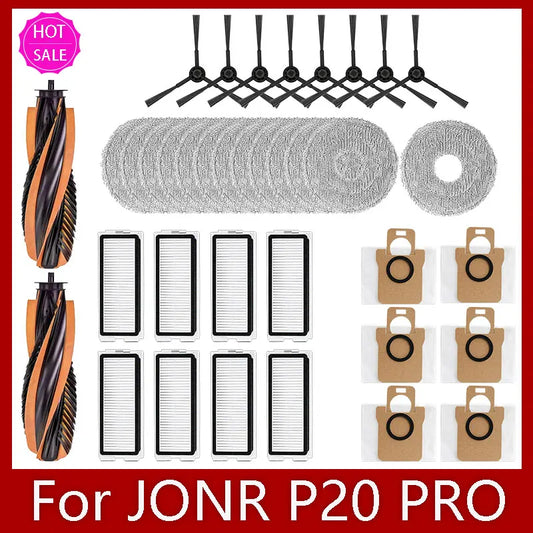 For JONR P20 PRO / T5 Pro Robot Vacuum Cleaner Accessories Main Side Brush Hepa Filter Mop Cloth Dust Bag Replacement