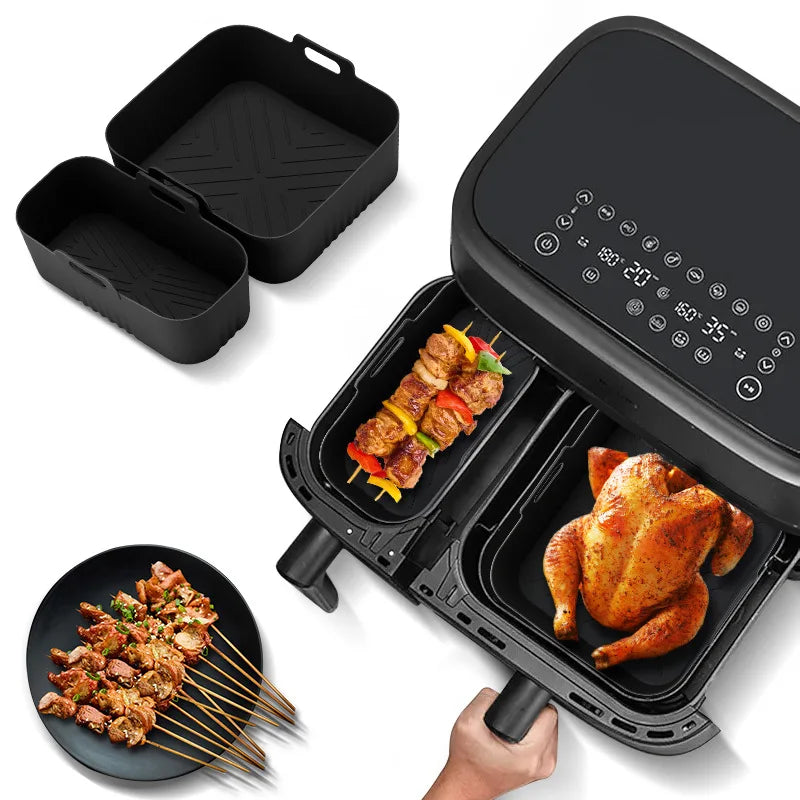 Rectangle Air Fryer Silicone Liner 3L/6L Big Small Double Basket for Philips NA350 Airfryer Accessories Silicone Basket Mold