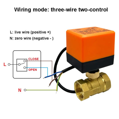 1/2" 3/4" 1" Two Way Motorized Ball Valve 3-Wire 2 Control Brass Electric Ball Valve DN15 DN20 DN25 Ball Valve with Actuator
