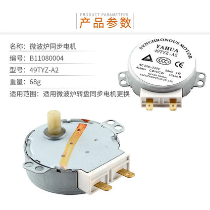 Microwave Synchronous Motor AC 220-240V 4W 49TVZ-A2 Turntable Motor Replacement Part for Oven