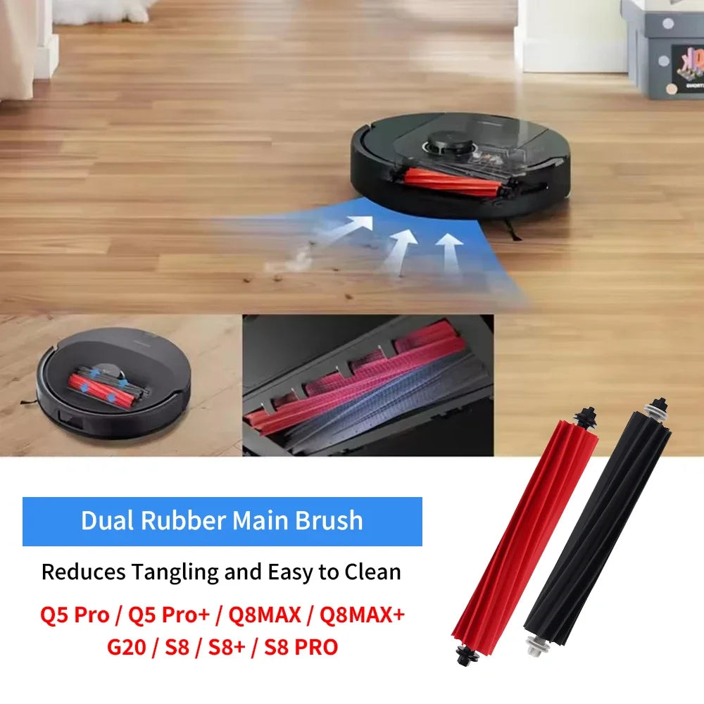 Main Brush Compatible with Roborock Q5 Pro/Q5 Pro+/Q8 Max/Q8 Max+/G20/S8/S8+/S8 Pro Ultra Robot Vacuum Roller Brush Main Brushes