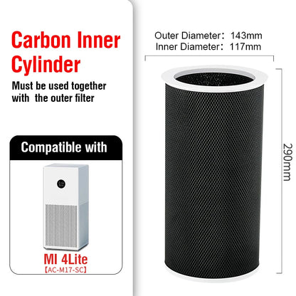 PM2.5 Filter 4 Lite Activated Carbon Filter 4 Lite for Air Purifier 4 Lite Replacement 4 Lite Filter M17-FLP-GL (BHR5272GL)