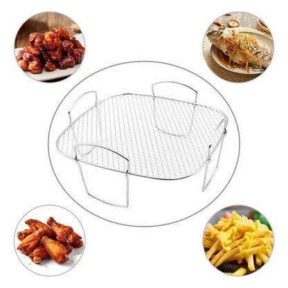 Kitchen Utensils Cook Multiple Foods Air Fryer Grille Compatible with Air Fryers Oven Grill Stainless Steel Stackable Grill