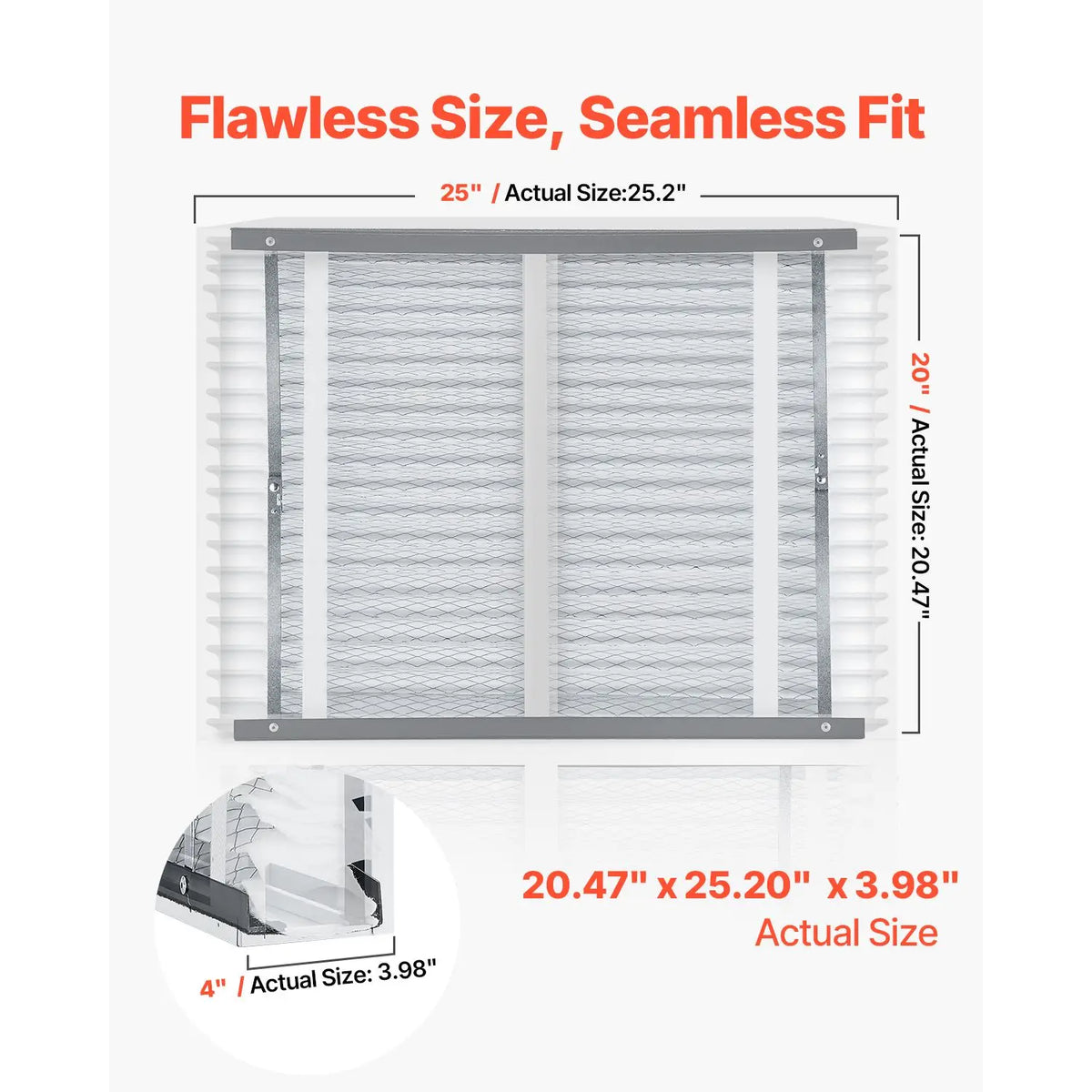 20 x 25 x 4 Furnace Filter, HVAC Ac Filters,12-Month Electrostatic Pleated Air Conditioner Filters, 4-Pack (Actual Size