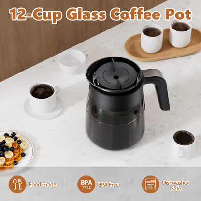 12 Cup Coffee Pot Replacement Compatible with Ninja Coffee Maker Glass Carafe for Ninja with Brew-Through Lid, , Dishwash
