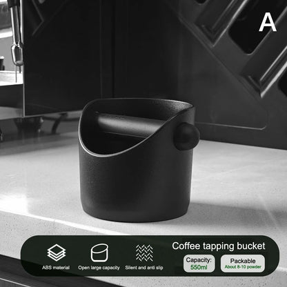 Shock-Absorbent Coffee Knock Box Anti-slip Espresso Dump Bin For Coffee Grounds With Removable Knock Bar Coffee Grind Waste Bin