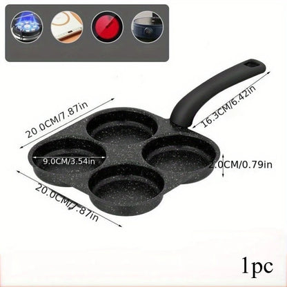 4-Cup Nonstick Frying Pan Egg Pancake Cooker Induction Gas Compatible Breakfast Maker Holiday Gift Kitchen Cooking Tool