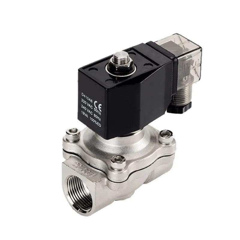 1/2" 3/4" 1" 2" Electric Solenoid Valve Water 220V 12V 24V 110v Normally Closed Stainless Steel IP65 DIN Coil High Temperature