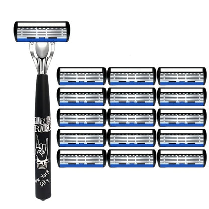 Manual Razor with Six-Layer Blades