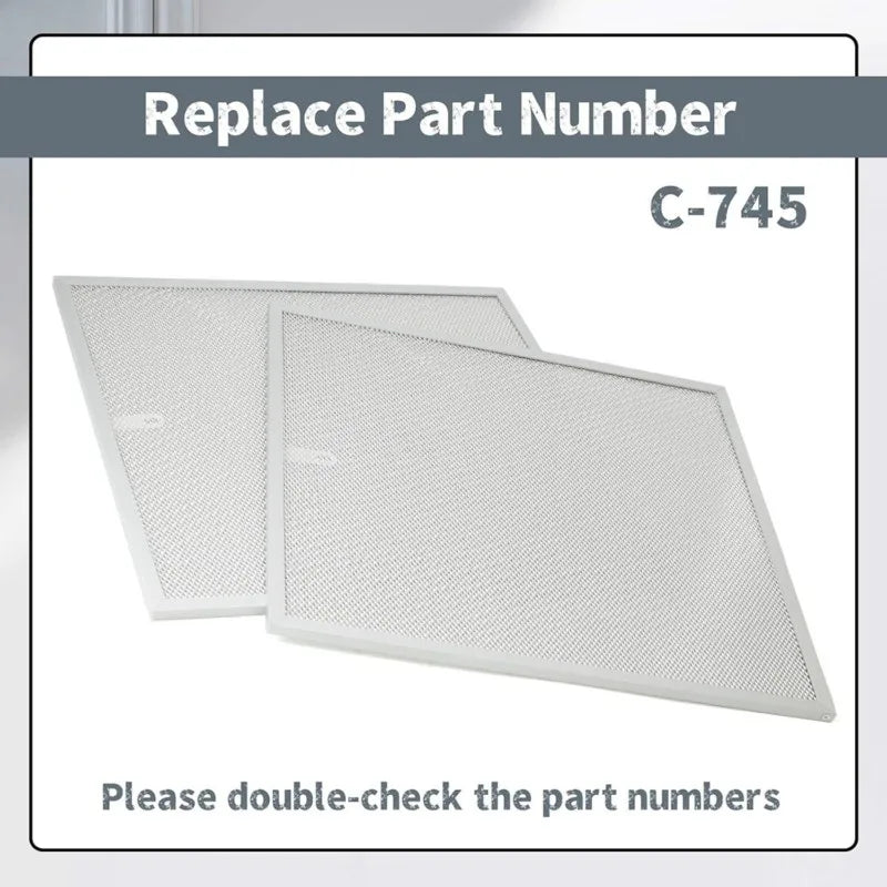 2PCS Aluminum Grease Range Hood Filters For Imperial Cal C-745 14.81 X 16.25 X 0.38 In Easy Disassembly & Washing