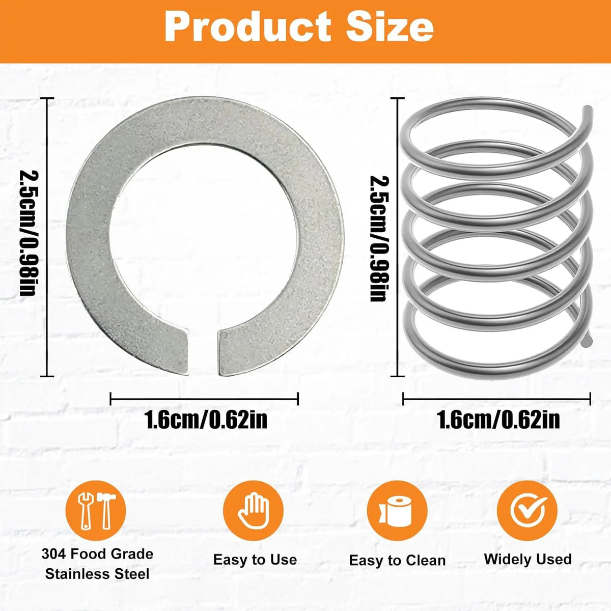 2024 Stainless Steel Spring and Washer 4 Pack Compatible with Kitchenaid Stand Mixer 3.5/4/5/6/7/8Qt Kitchen Aid Mixers Accessories