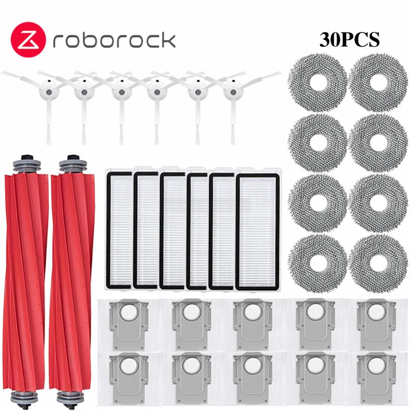 Compatible with Roborock Q Revo MaxV/Q Revo S/Q Revo Pro Robot Vacuums Cleaner Accessory Dust Bag Main Side Brush HEPA Filter Mop Cloths Spare
