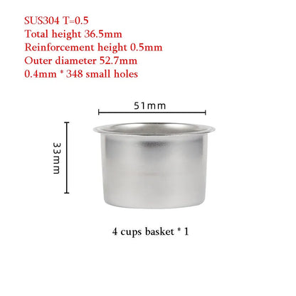 51mm Coffee Basket Delong ECO310 Mmodified Solid Wood Handle Two Ears Stainless Steel Bottomless Portafilter Barista Accessories