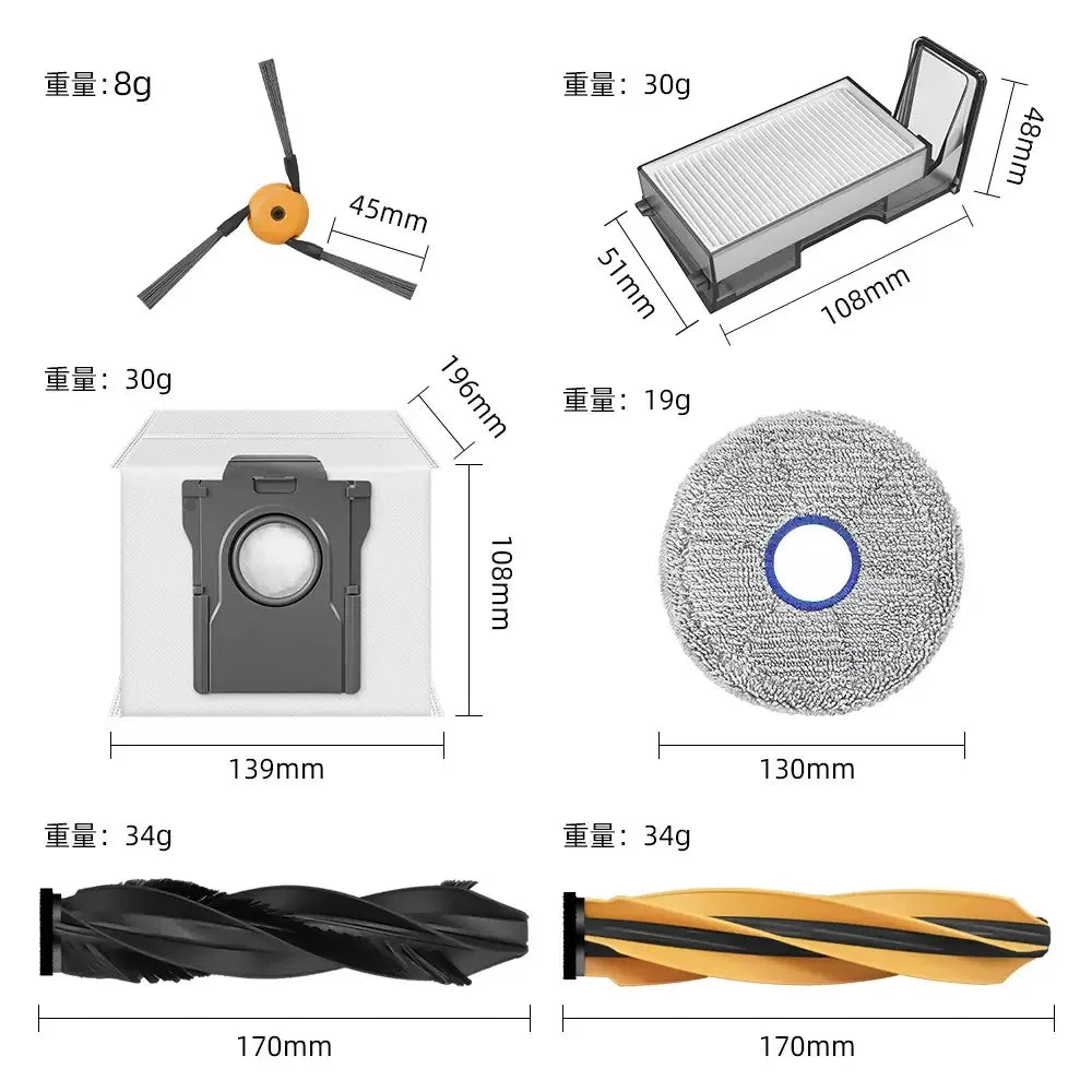 Dreame X50s Ultra Robot Vacuum Cleaner Accessories Main Side Brush HEPA Filter Mop Cloths Dust Bag Spare Parts