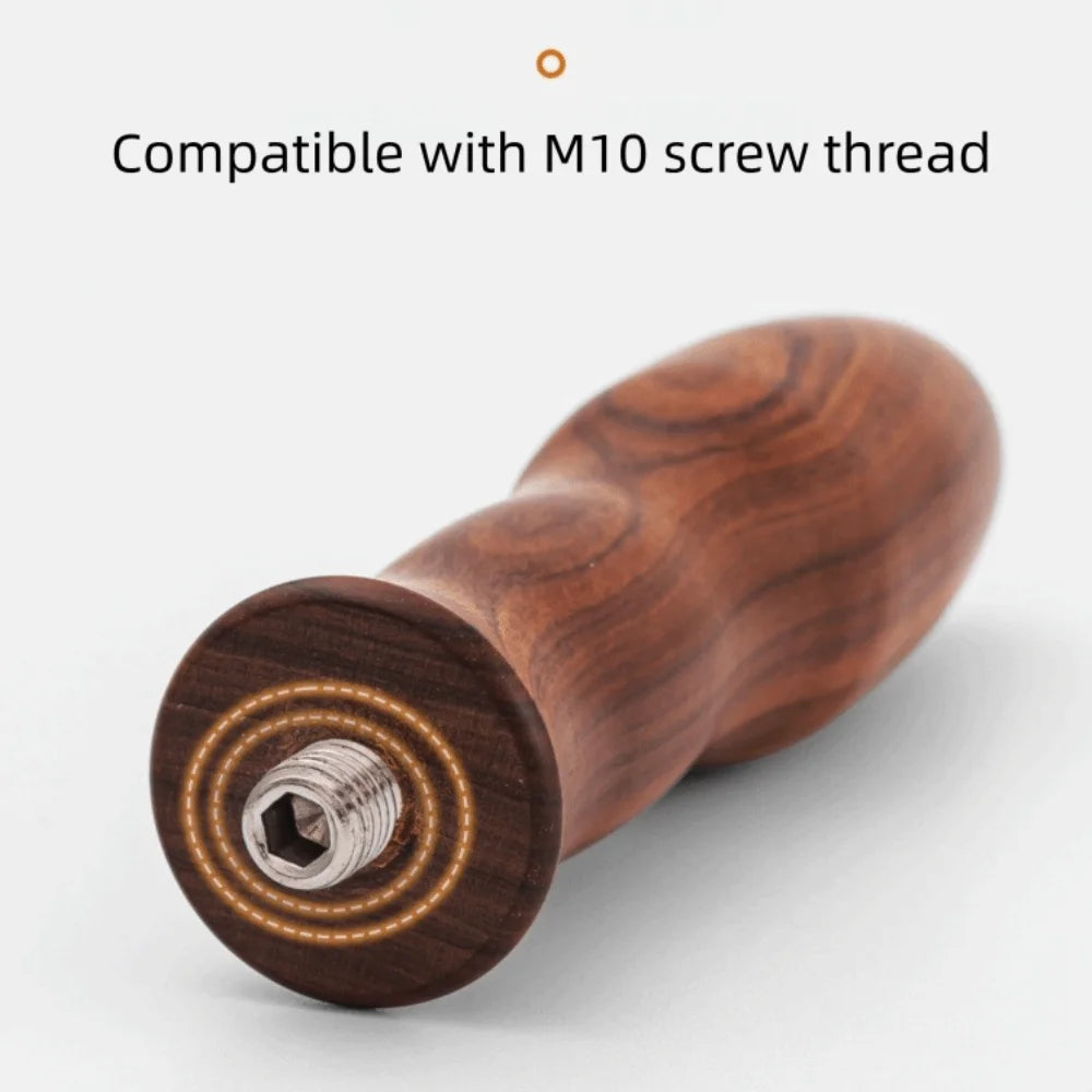 M10 Coffee Portafilter Handle Revolving Solid Wood Coffee Machine Handle Barista Tools for 51/53/58mm Filter Holder Handle