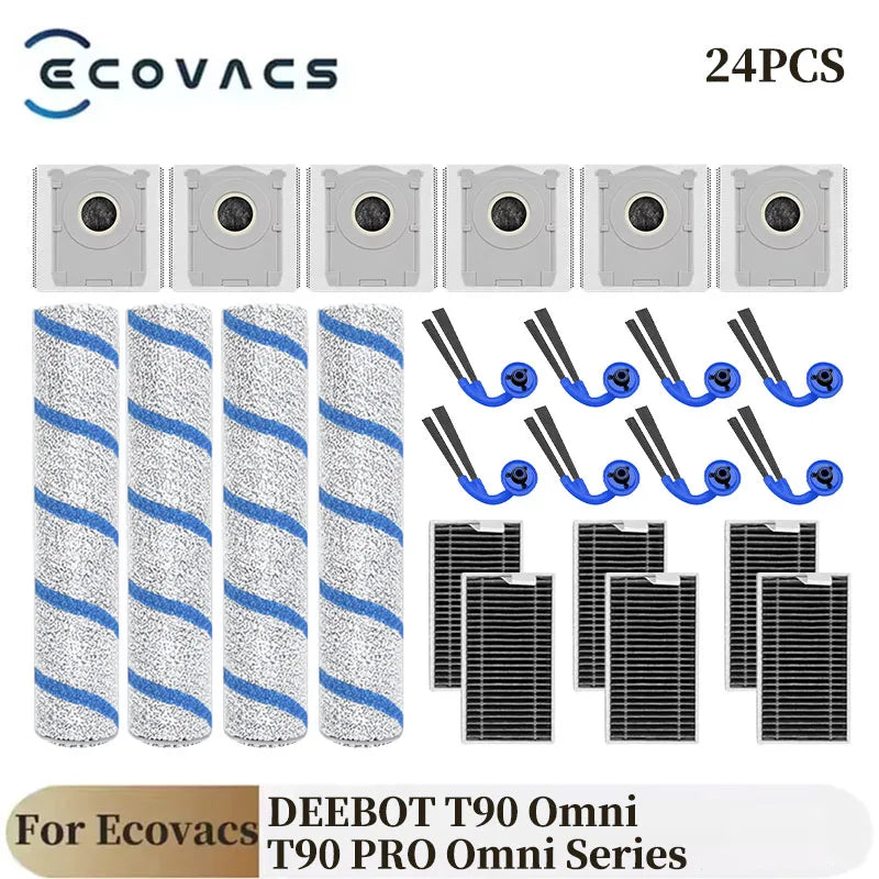 For ECOVACS DEEBOT T90 Omni / T90 PRO Omni Series Robot Vacuum Cleaners Main Brush Mop Cloth Dust Bag Side Brush Filter Parts