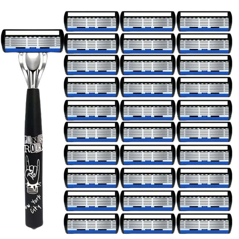 Manual Razor with Six-Layer Blades
