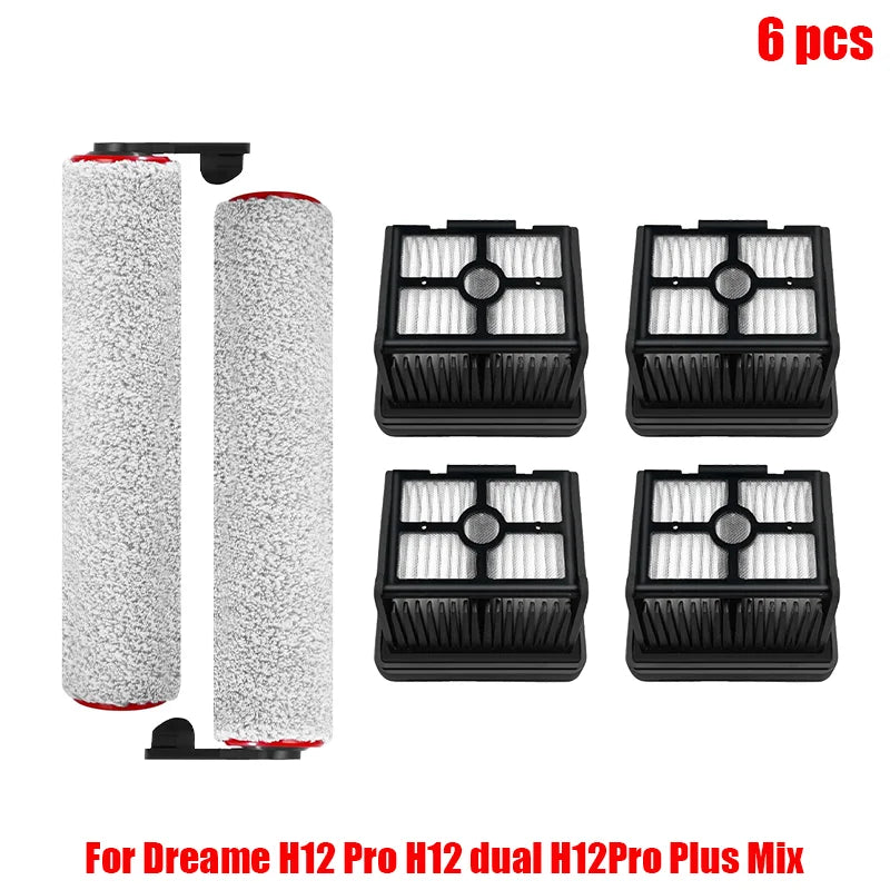 Dreame H12 Pro / H12Plus / H12 Dual Soft Brush Spare Parts Wet Dry Vacuum Cleaner Roller Hepa Filter Accessories