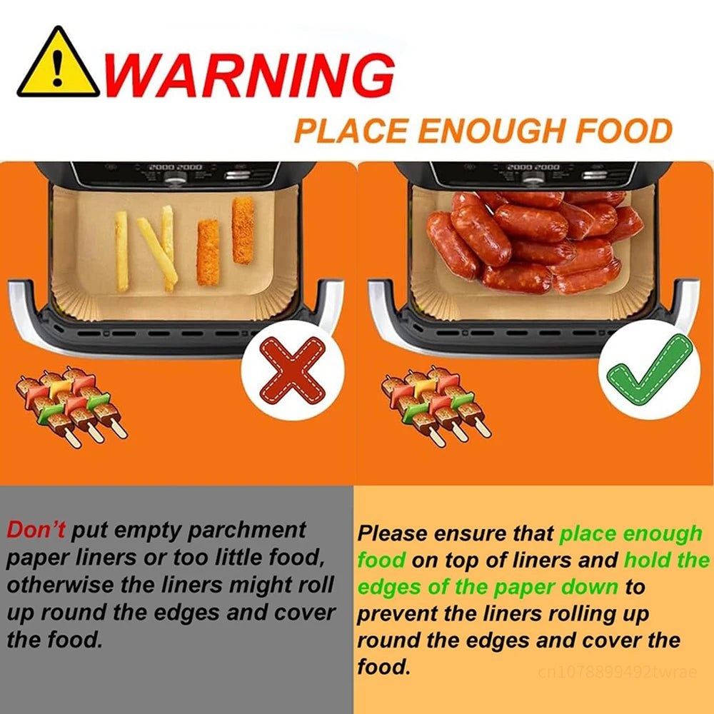 Rectangle Disposable Air Fryer Paper Non-Stick for Ninja Foodi DZ071 7QT DualZone Air Fryer Baking Paper Liner Oilproof Oven Mat