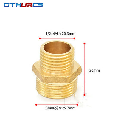 Brass Pipe Hex Nipple Fittings Quick Coupler Adapter 1/8 1/4 3/8 1/2 3/4 1 BSP Male to Males Thread Water Oil Gas Connectors
