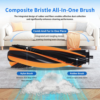Main Brush For JONR P20 PRO T5 Pro Sweeping Robot Compatible with Midea V12 Pro Vacuum Cleaner Floor Cleaning Roller Brush Accessories Parts