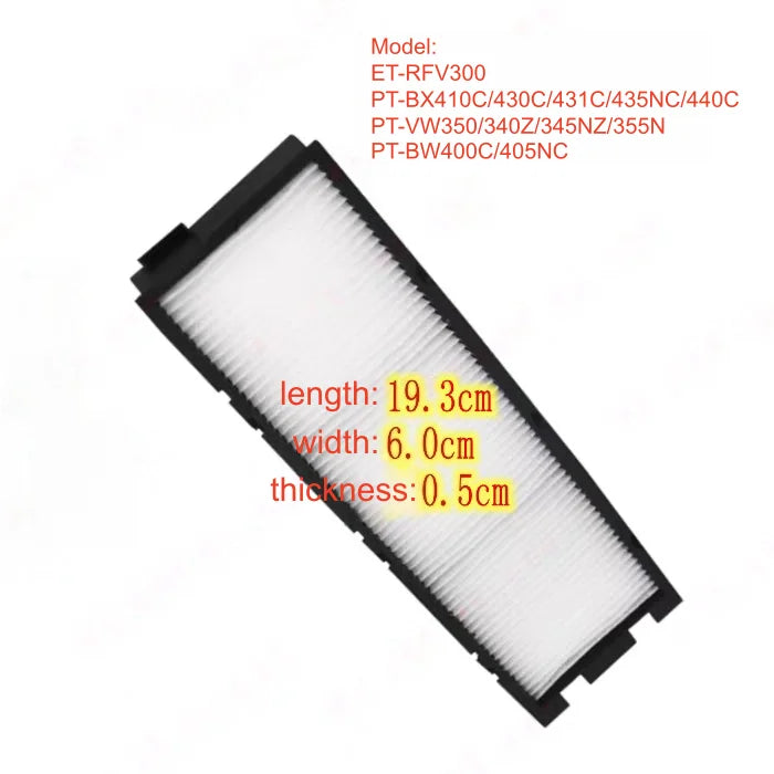 Replacement Projector Air Filter — 100 / ET-RFL200 / RFL300 / RFV200 / RFV500 — Model Options