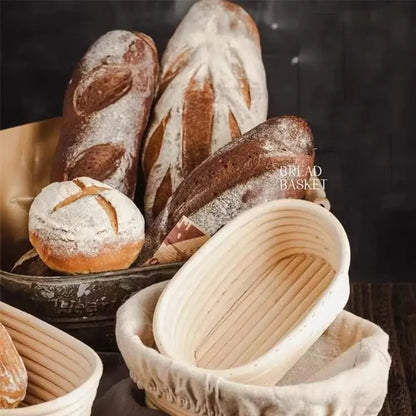 5/8pcs Bread Banneton Proofing Basket Natural Rattan Wicker Oval Round Dough Sourdough Baskets Cane Baking Fermentation