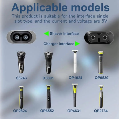 Replacement Shaver Charger — 5V Compatible with Philips QP2724 / QP2834 / QP1424 / QP1924 / QP4631