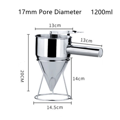 Baking Tools Takoyaki Stainless Steel Batter Funnel Chocolate Pancake Cupcake Tools Cookie Mold Cream Pastry Baked Dispenser