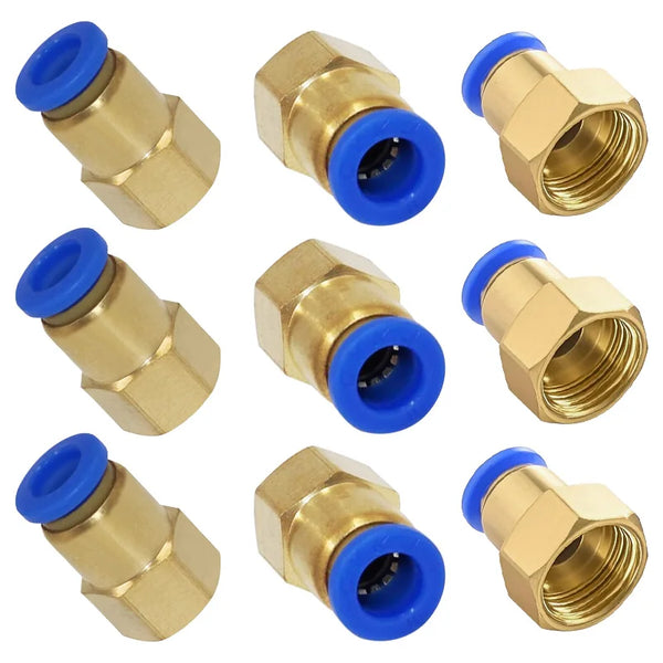 5Pcs PCF Pneumatic Quick Connector Air Fitting 4mm 6mm 8mm 10mm 12mm 1/8" 3/8" 1/2" 1/4" Female Thread Brass Hose Tube Pipe