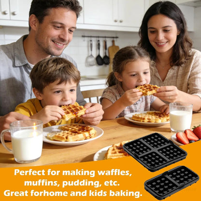 Pack of 2 Silicone Waffle Moulds, Waffle Plates, Airfryer Accessories, 4 Slots & 2 Slots, Silicone, Non-Stick Coating