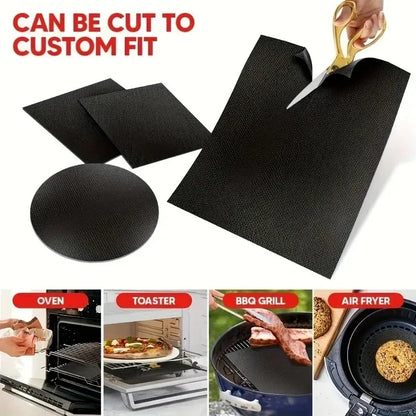2pcs Reusable Protector Mat Heat Resistant Grill Mats Non-Stick BBQ Grill Mat Baking Mat Barbecue Tools Kitchen Bakeware