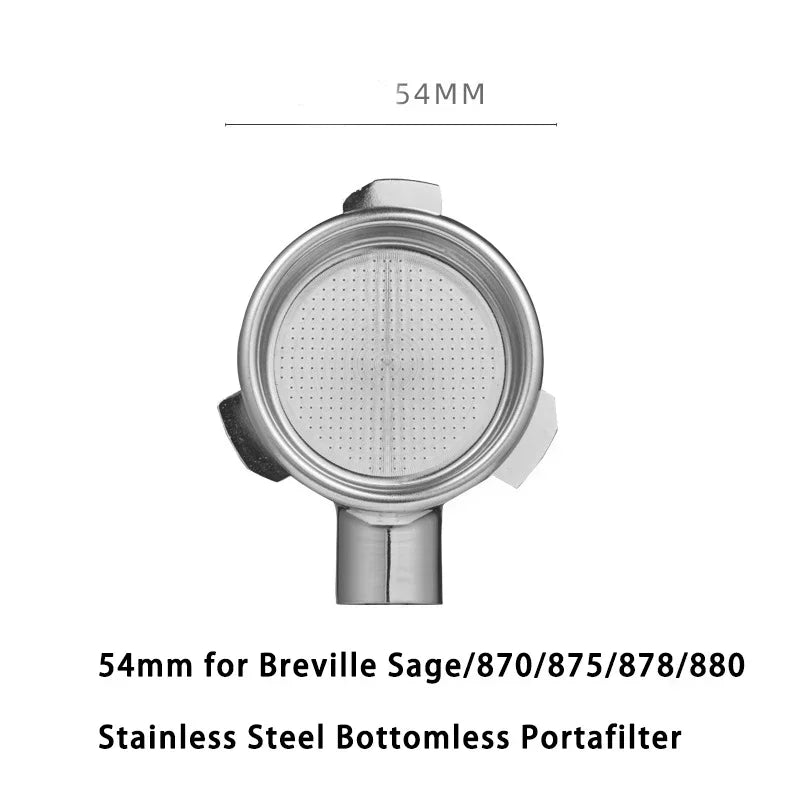 54mm Stainless Steel Double Mouth Portafilter for Breville Sage870/875/878/880 Bottomless Coffee Filter Handle Modification Tool
